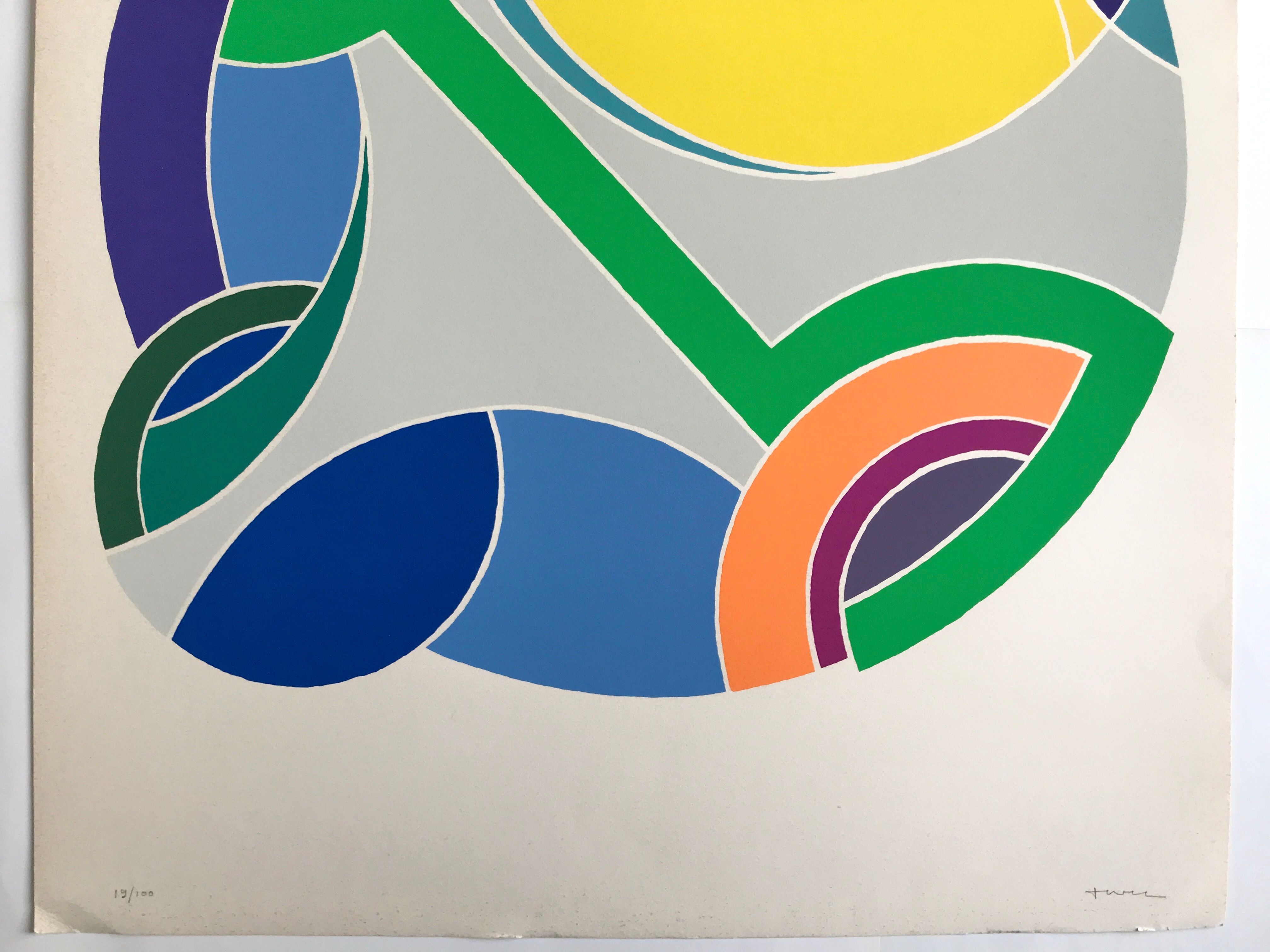 Original silkscreen signed and numbered by John Harrison LEVEE, Circle, 1975