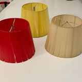 Set of 3 vintage celluloid clip-on lampshades