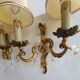 Pair of wall sconces candle holders with antique pendants