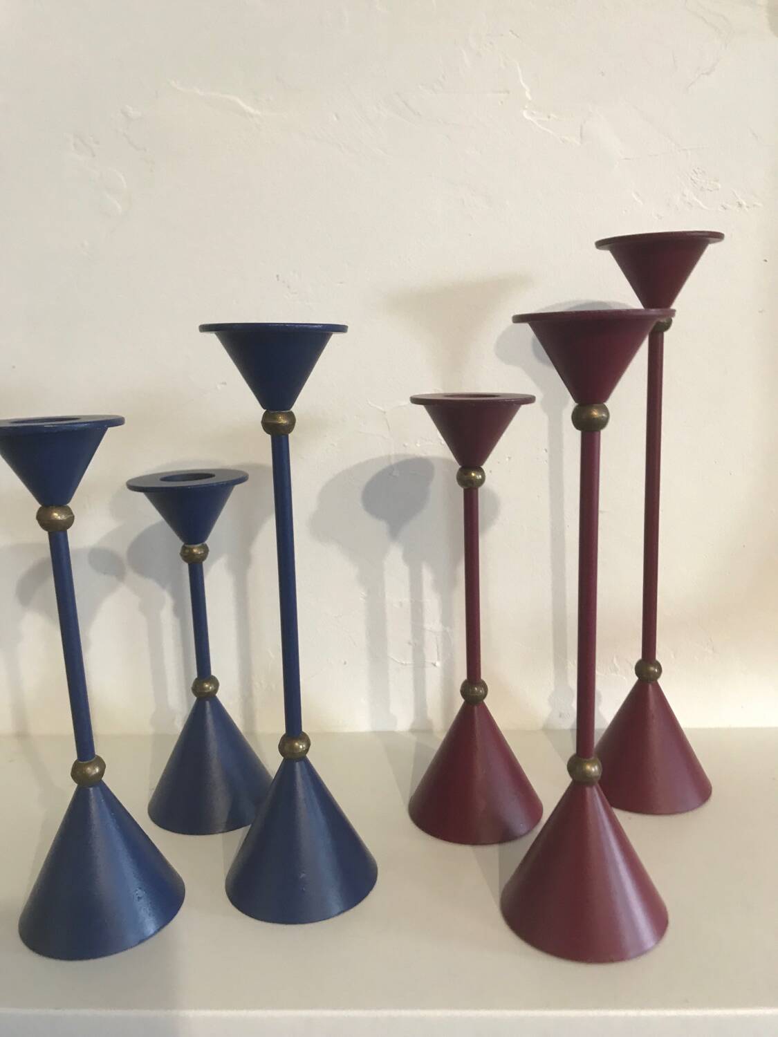 Vintage memphis design candle holders