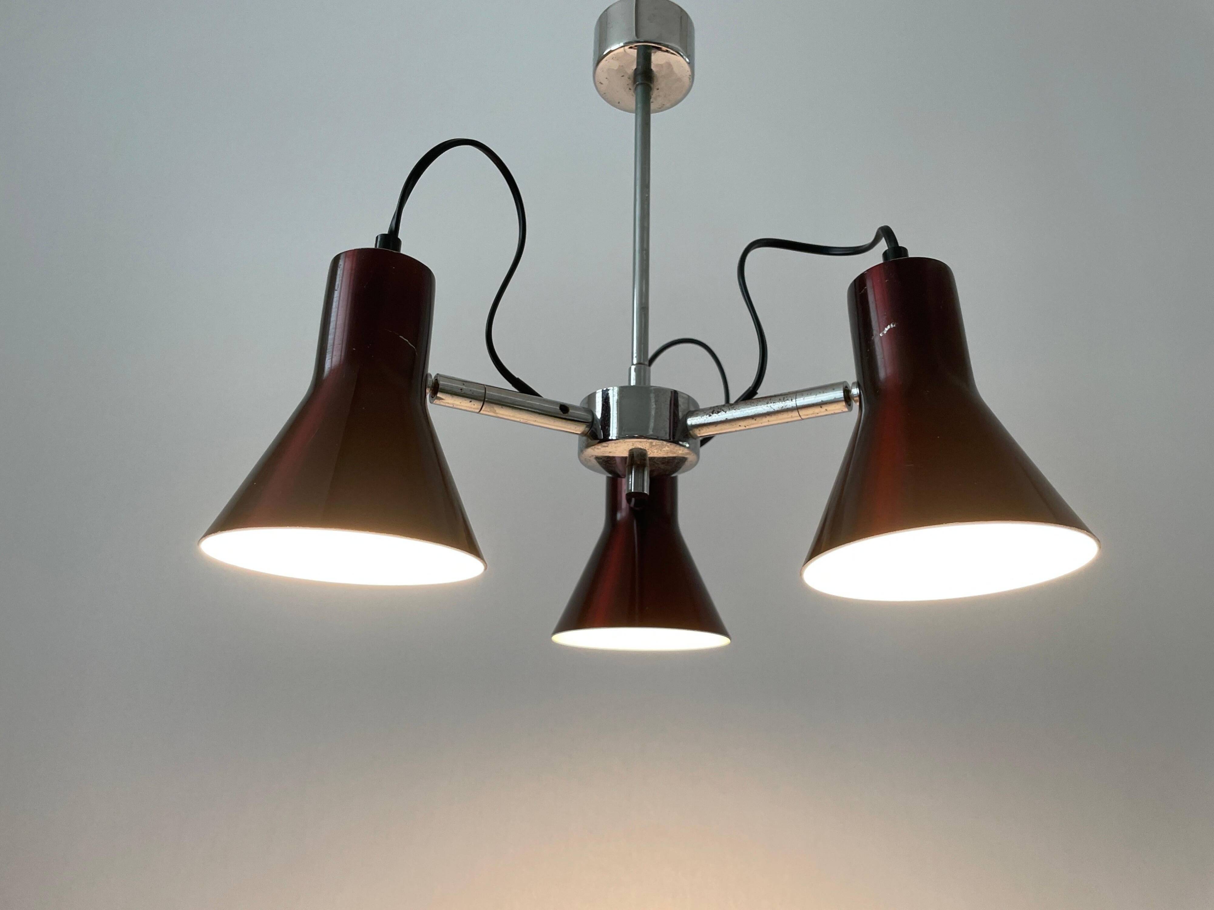 A Space Bordeaux ceiling light with 3 arms, 1970s, Germany