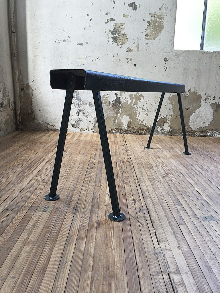 Handcrafted metal patinated bench