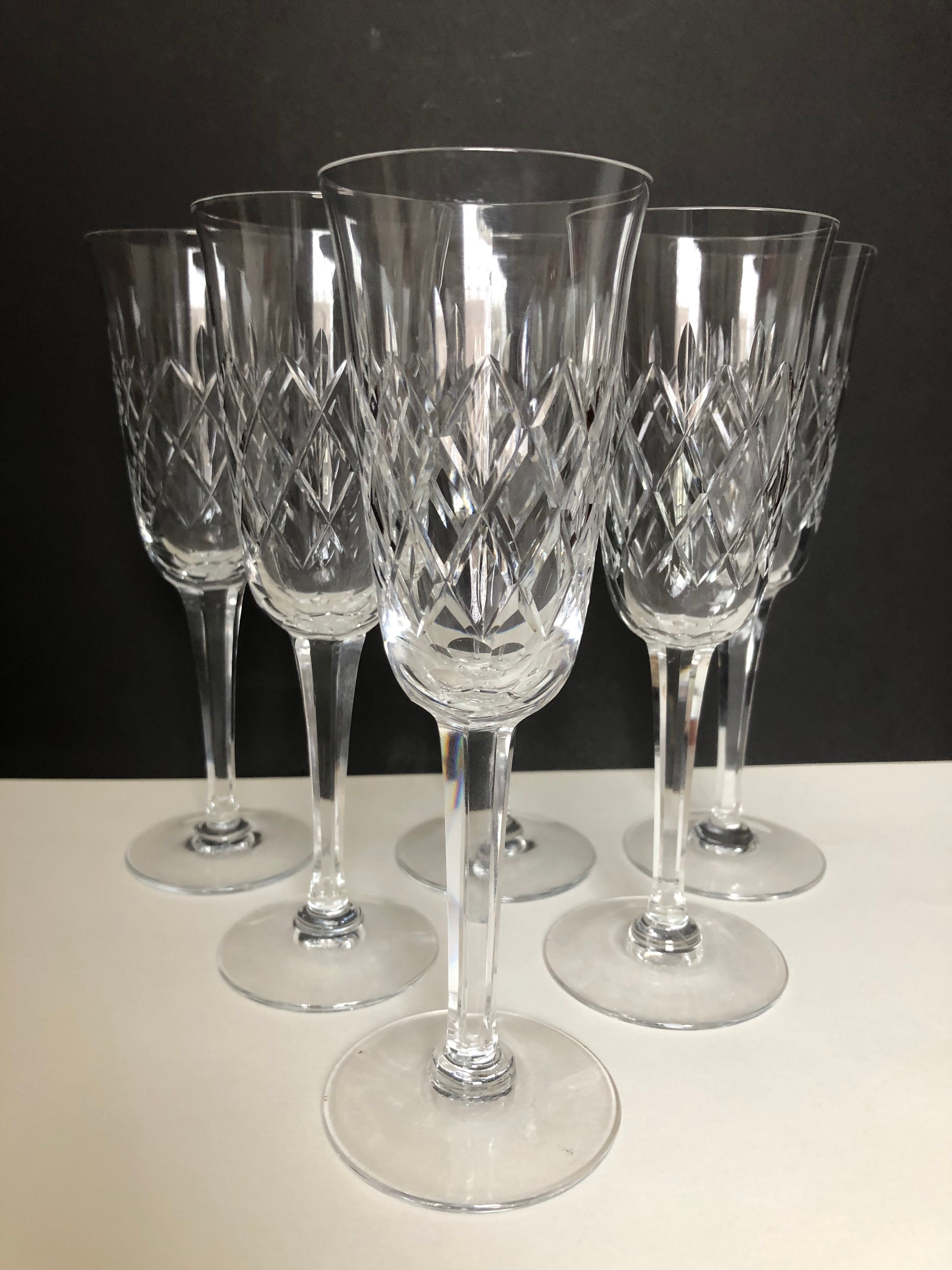 Set of six Lorraine crystal field flutes