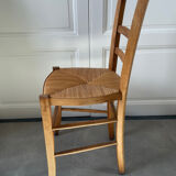 Straw and wood farm chair