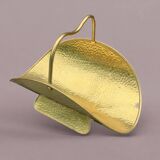 Vintage hammered brass log holder