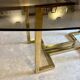Belgo dining table chrome 1970s smoked glass