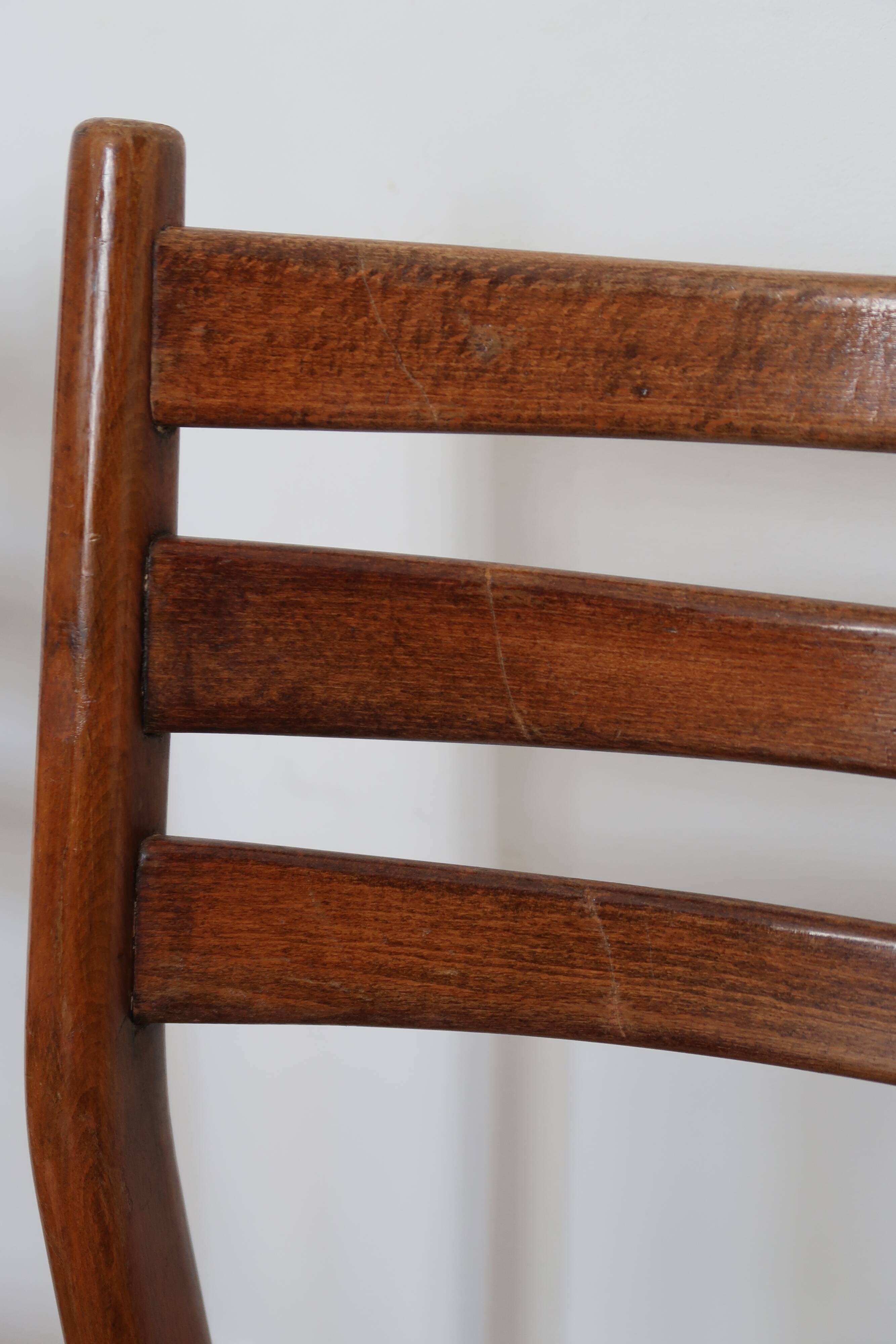 6 Scandinavian beech skai chairs