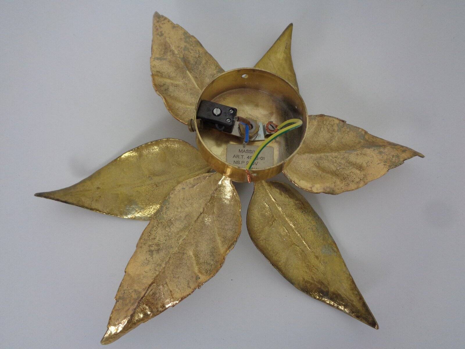 Hollywood Regency Wall Lamp by Willy Daro for Massive, Belgium, 1970s