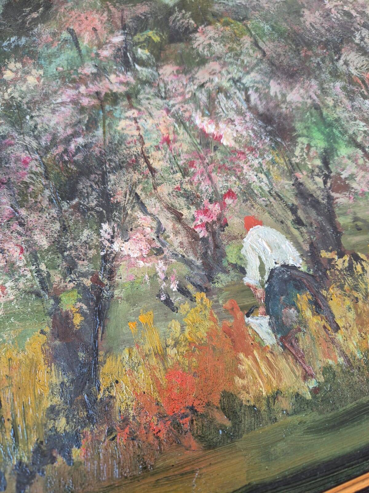 Tableau Huile sur Bois "Primavera" par Guido Bertuzzi - École Milanaise (19