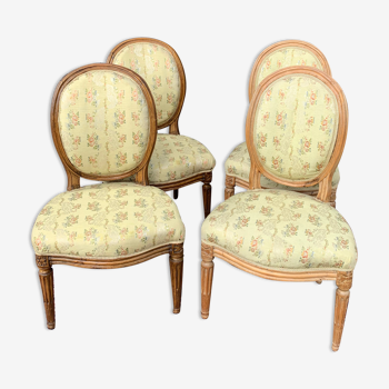Set of four chairs stamped louis XVI period