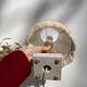 Marble table lamp and antique golden column