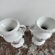 Pair of large 19th century church vases in painted white Paris porcelain