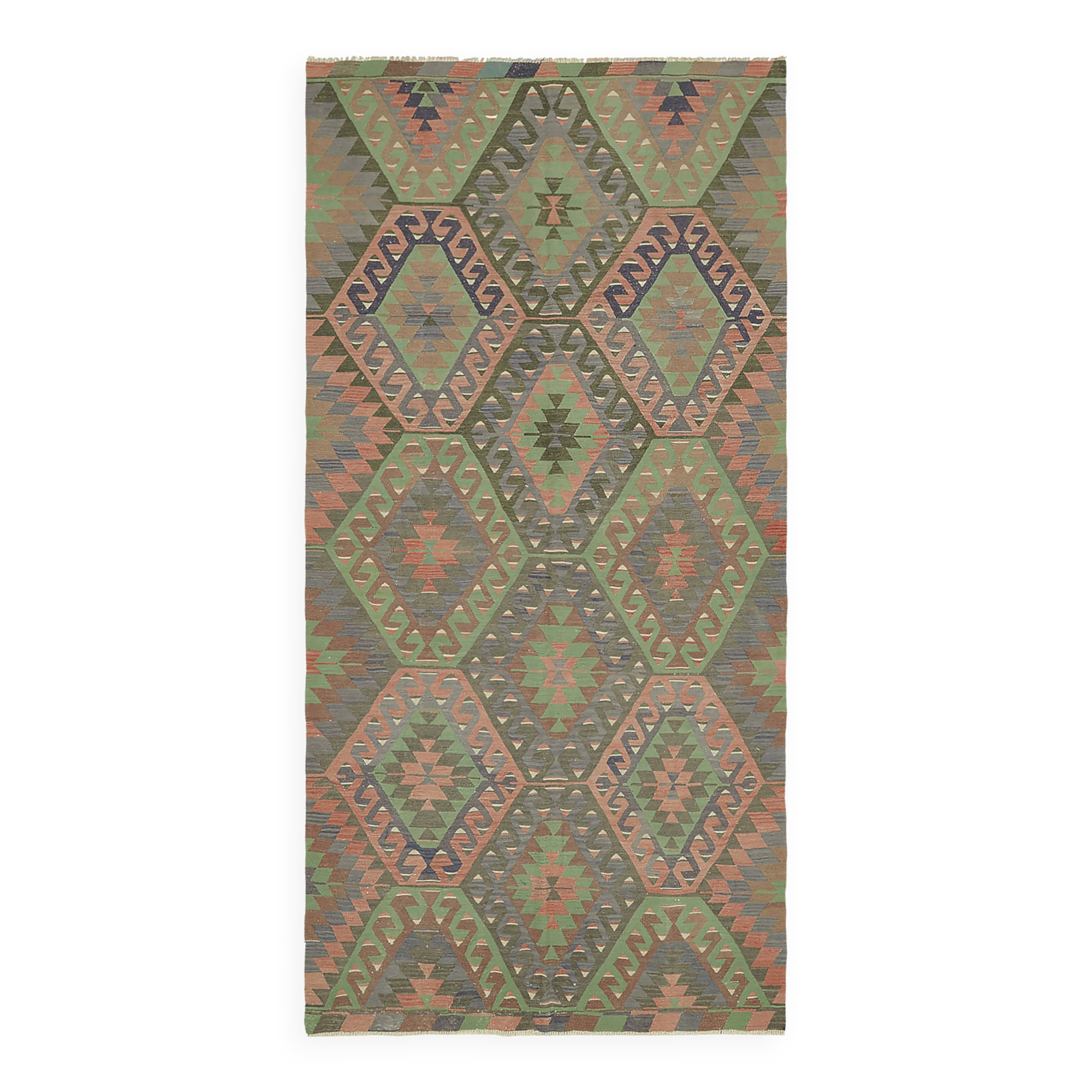 Turkish Handmade Vintage Anatolian Kilim 167 cm x 330 cm