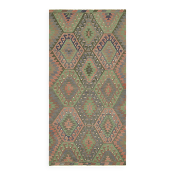 Turkish Handmade Vintage Anatolian Kilim 167 cm x 330 cm