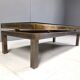 Vintage etched brass coffee table by Willy Daro, 1970s