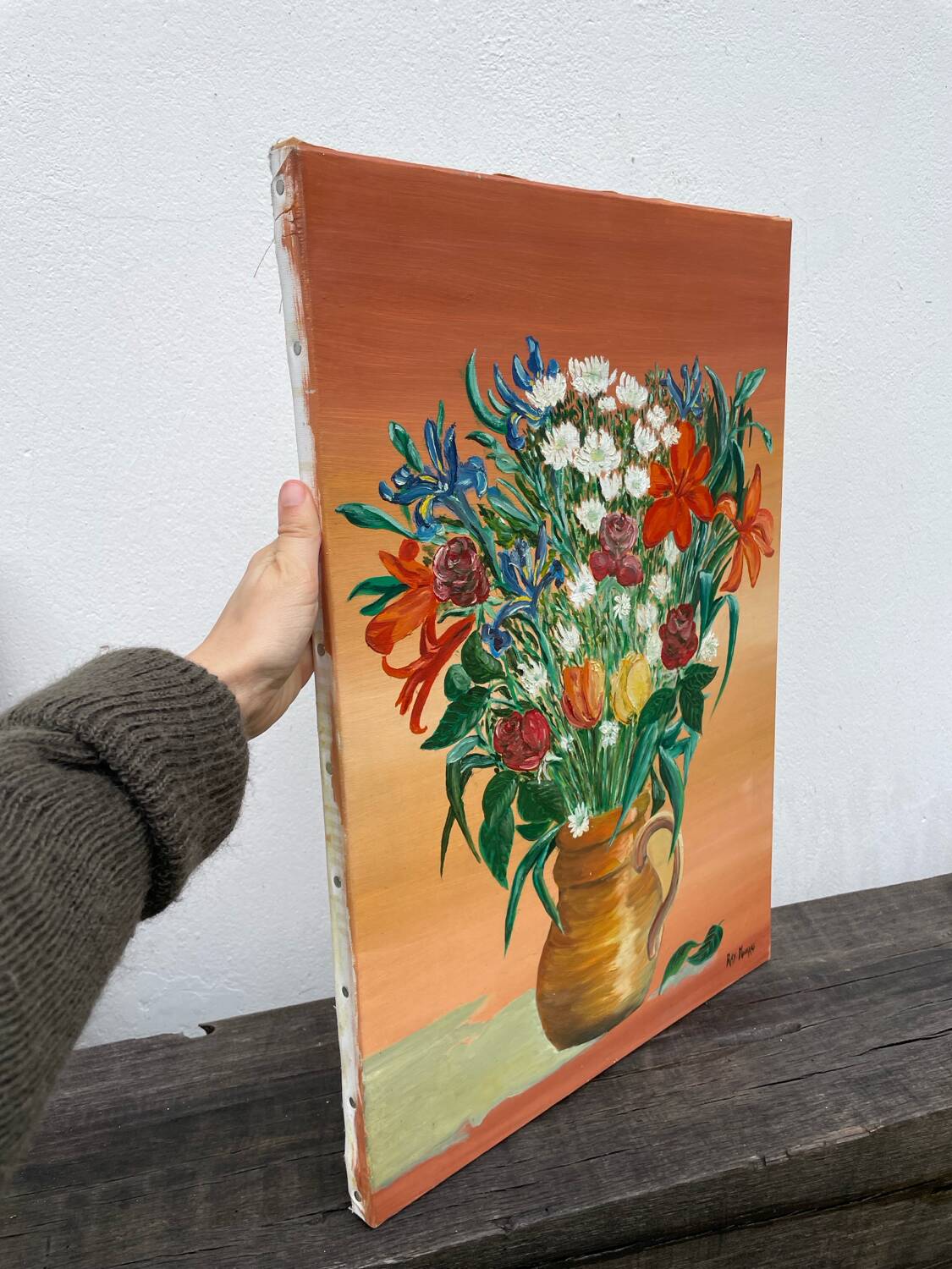 Painting of a bouquet / oil painting on canvas