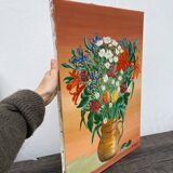 Peinture d’un bouquet / tableau huile sur toile