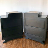 Black bedside pair