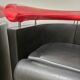 80's design leather and chrome metal armchairs