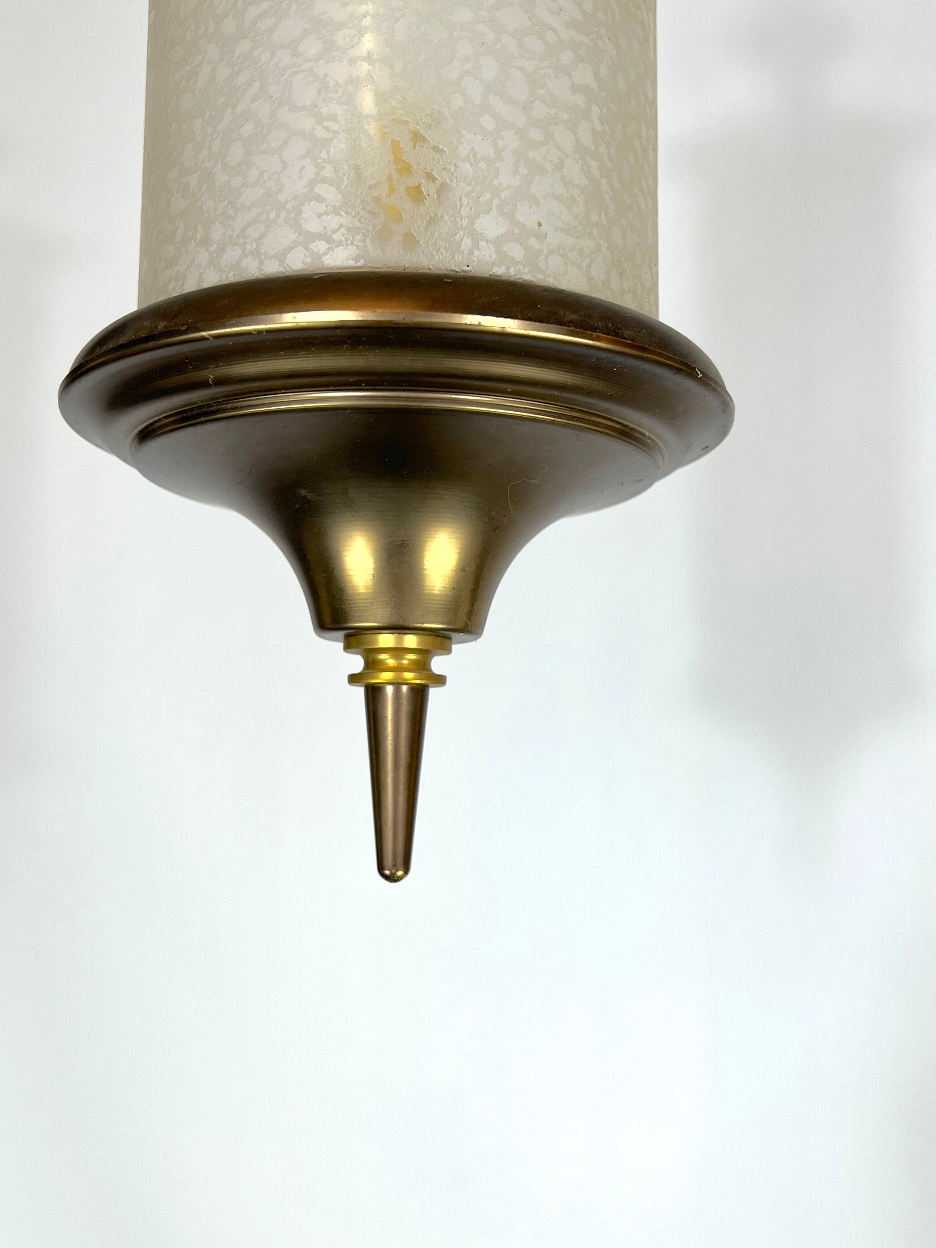 Mid-century Lumi Milano brass pendant light from 50s
