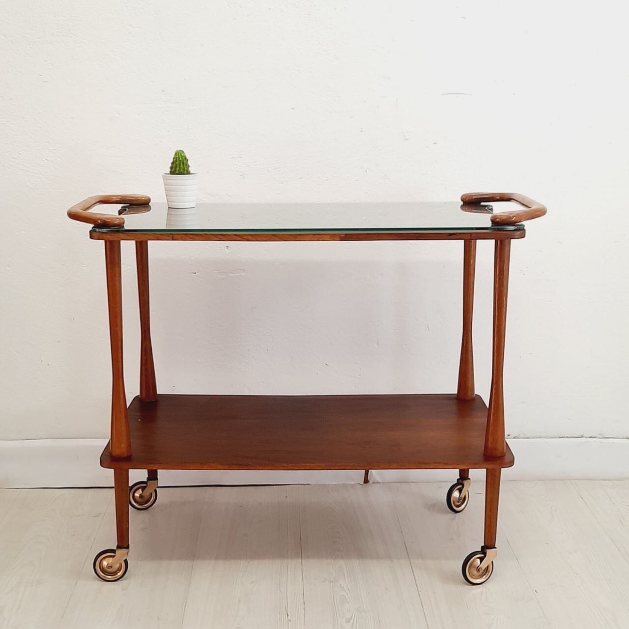 Bar kart - 50s 60 - Wood and glass.