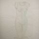 Tableau Aquarelle "Nue diaphane" Eliane Menant 1990