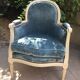 Louis XVI style in cream patinated wood armchair