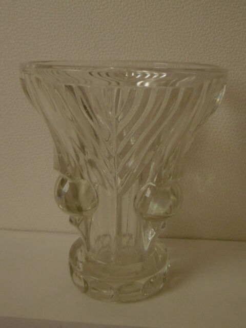 Art deco white crystal vase