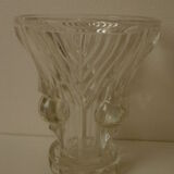 Art deco white crystal vase
