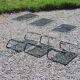 Set de 3 tables gigognes des années 70 en verre fumé piètement chromé