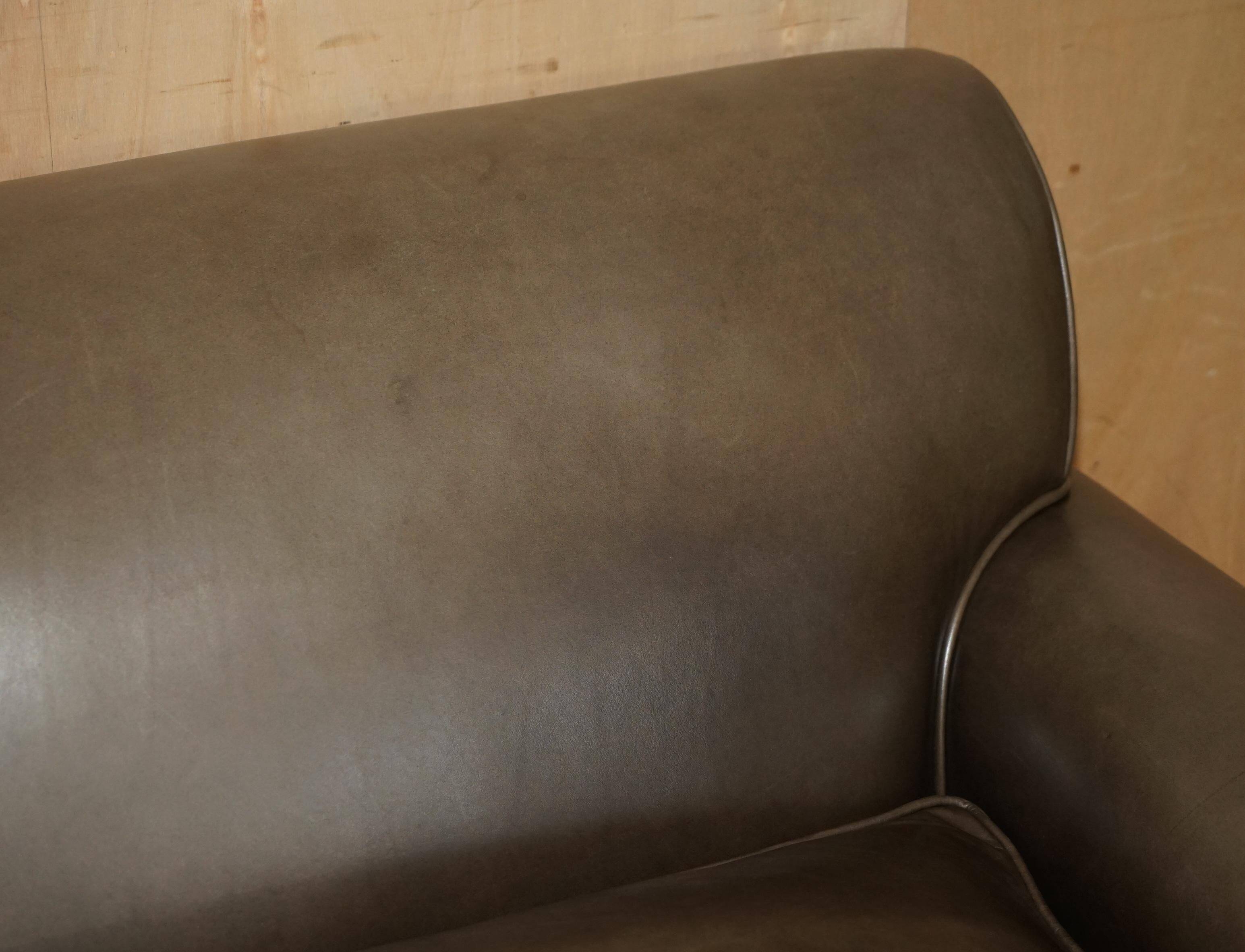Large leather loveseat by Terence Conran