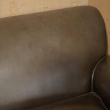 Large leather loveseat by Terence Conran