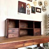 Meuble de rangement, cabinet 4 tiroirs en bois foncé