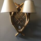 Rattan wall lamp