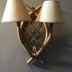 Rattan wall lamp