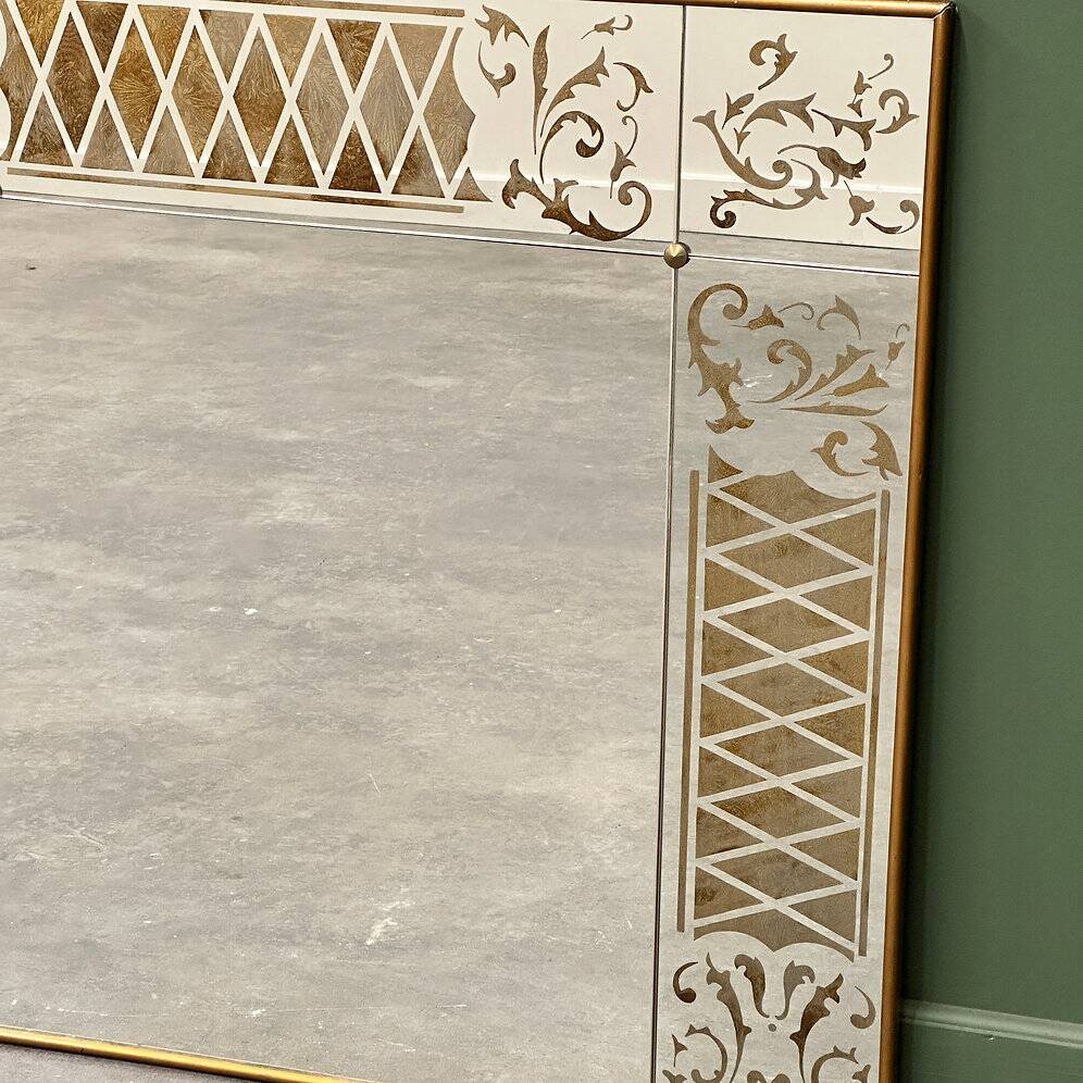 Exquisite very large bistrot Art Nouveau mirror, France 1930s.