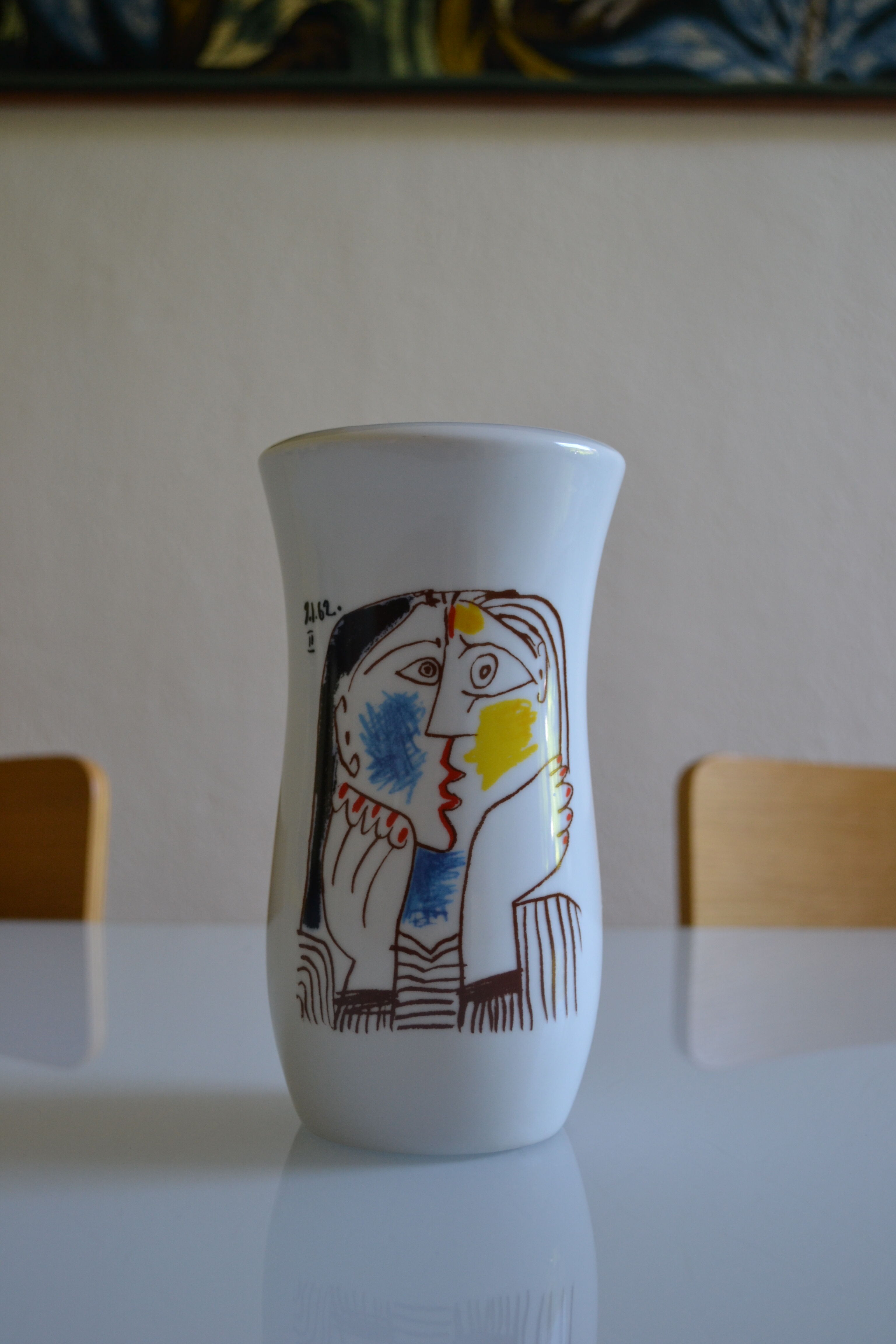 Ceramic vase after picasso " head leaning on the hands " 1962