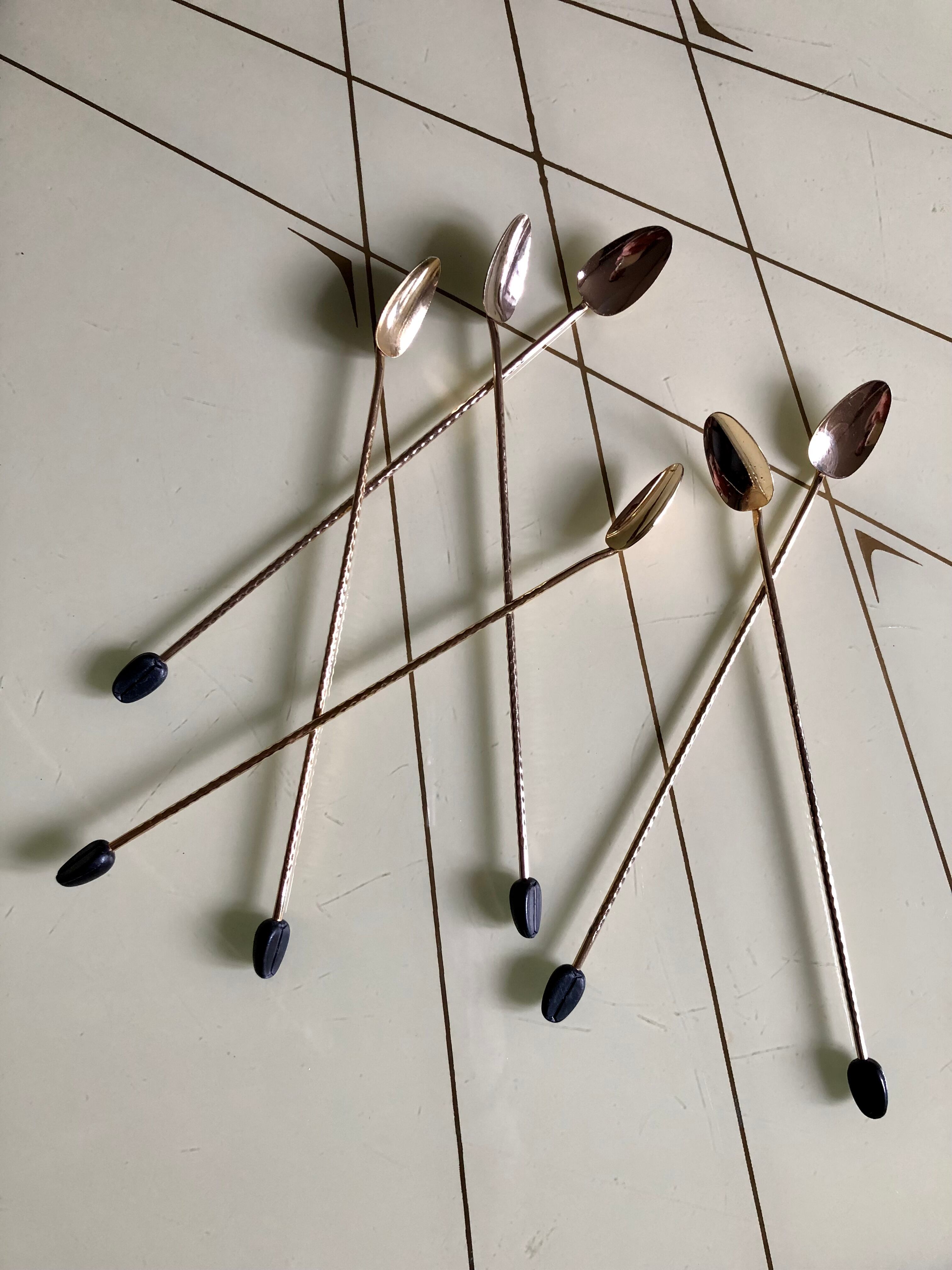 Golden spoons with mazagrans