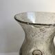 Biot style bubbled glass candle holder signed 60s-70s