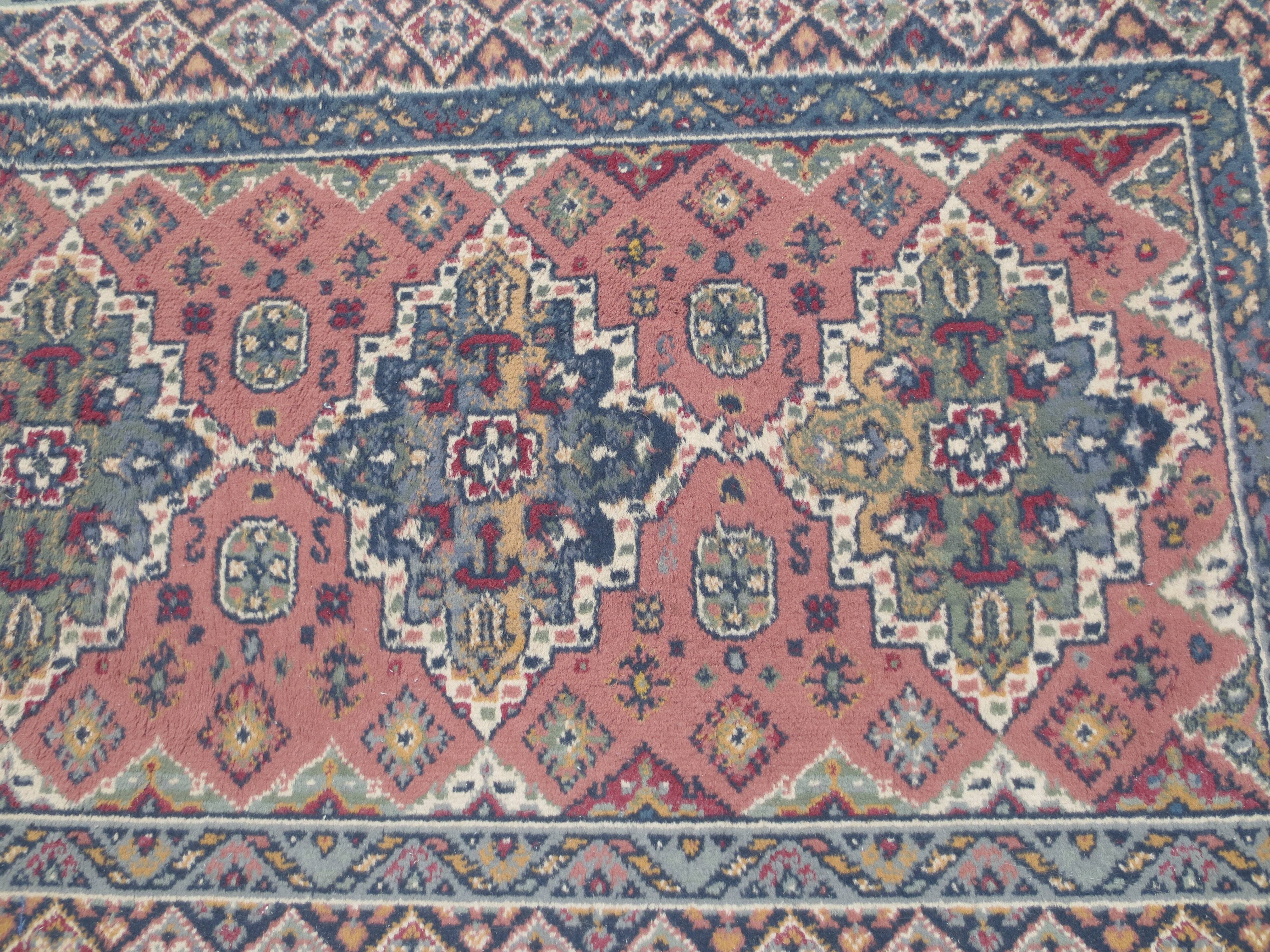 small versatile cotton carpet, oriental décor red blue brick color 155cm X 78 cm