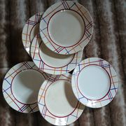 10 antique flat plates from Gien