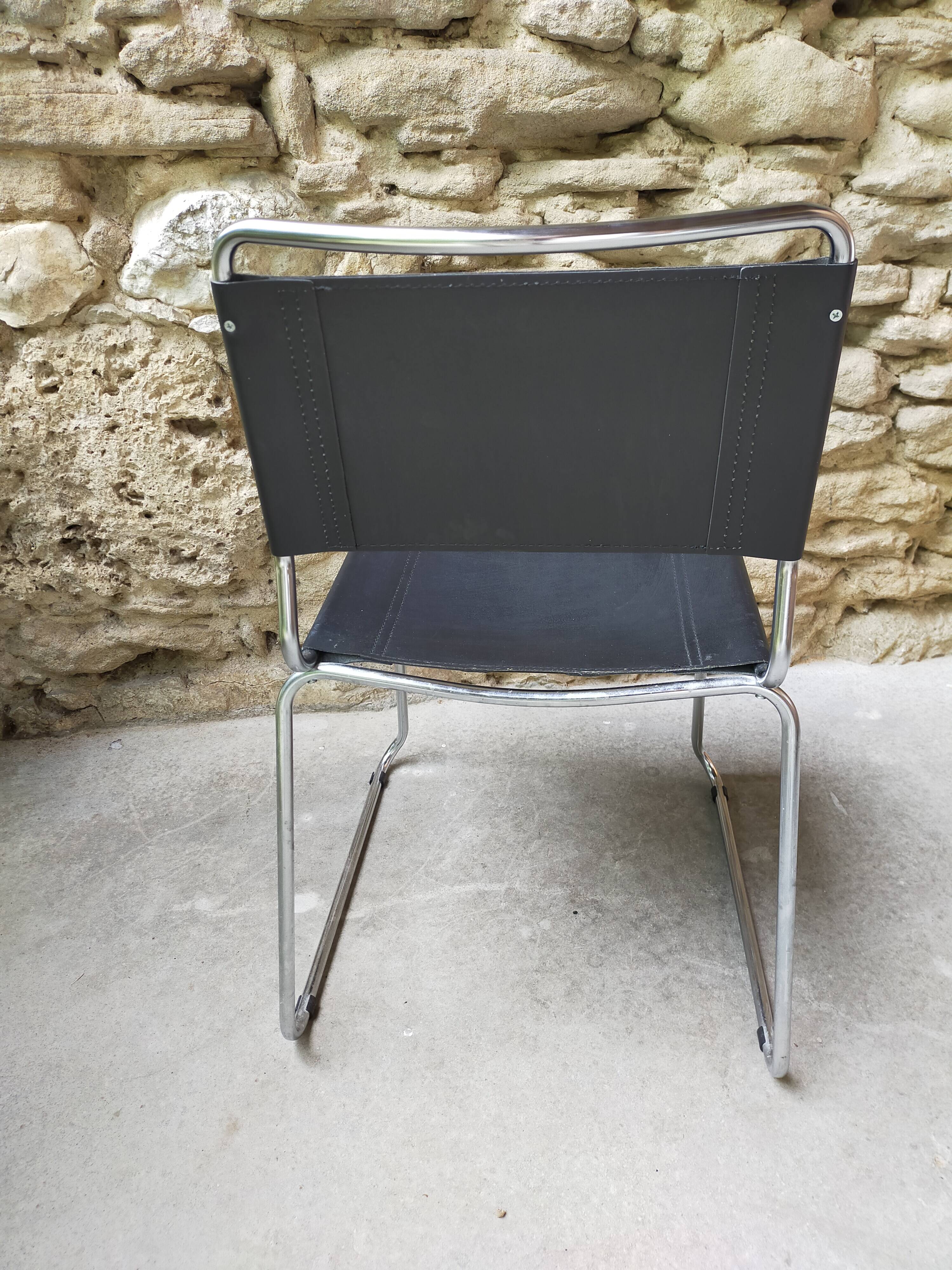 Lot of 6 chrome metal chairs