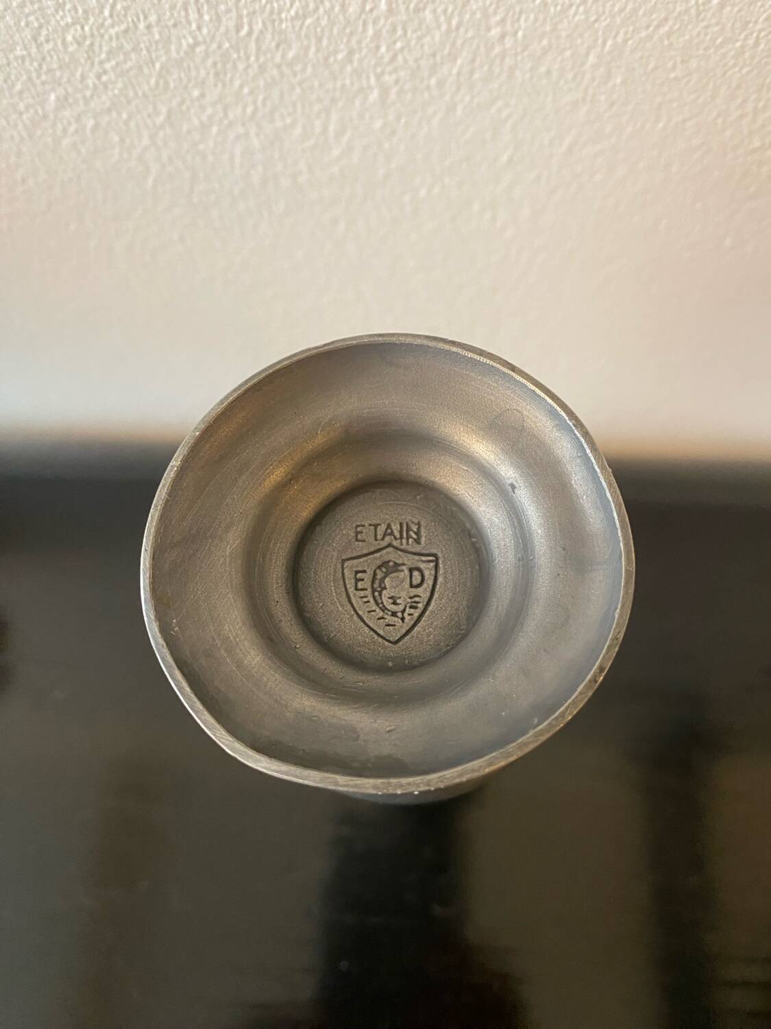 Small pewter soliflore vase