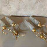 Paire d'appliques en laiton
