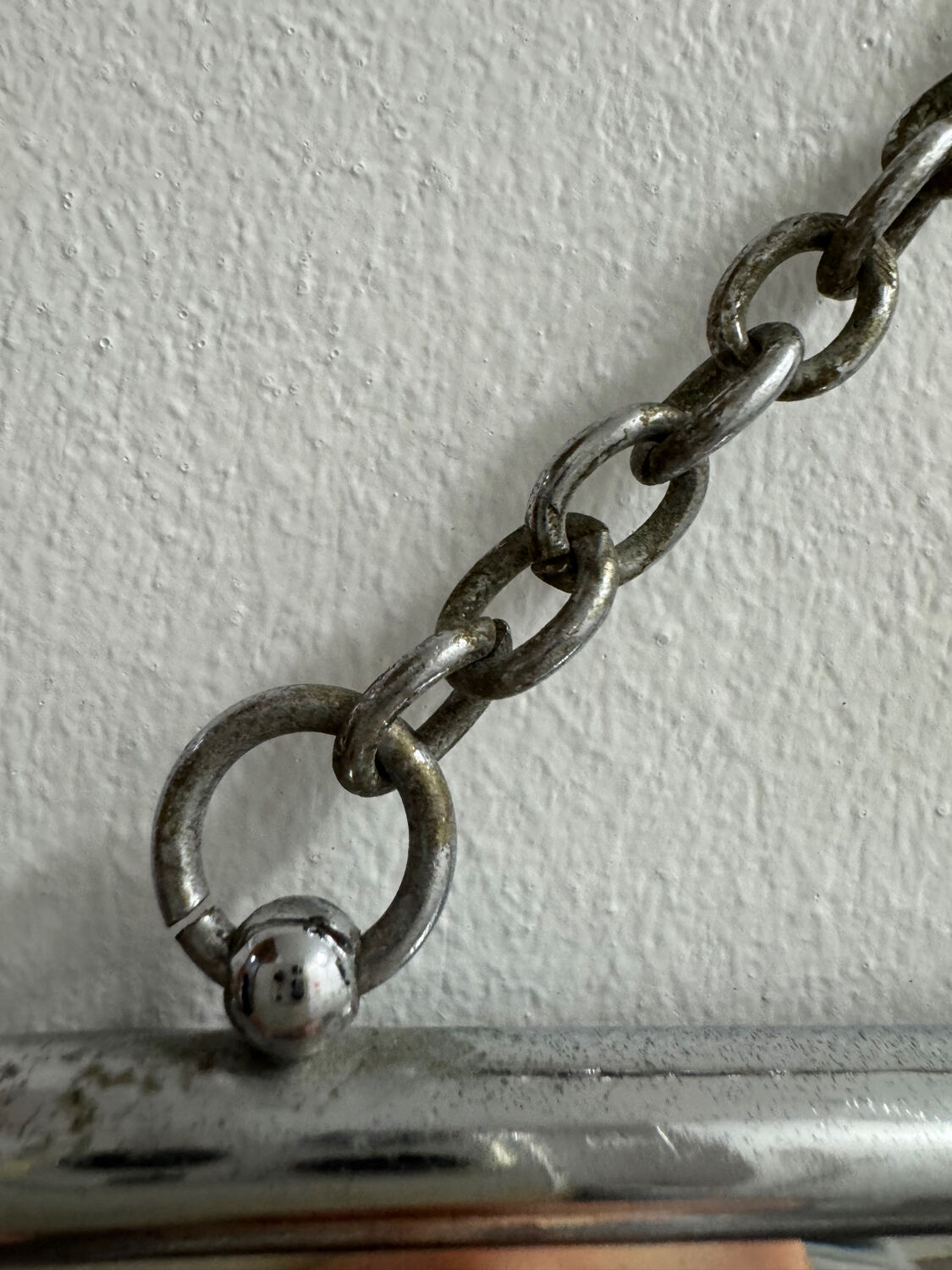 Bevelled triptych barber mirror from the 1950s.