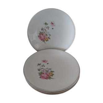 4 assiettes plates Digoin Sarreguemines