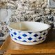 Blue checkered enamel jug - and its basin