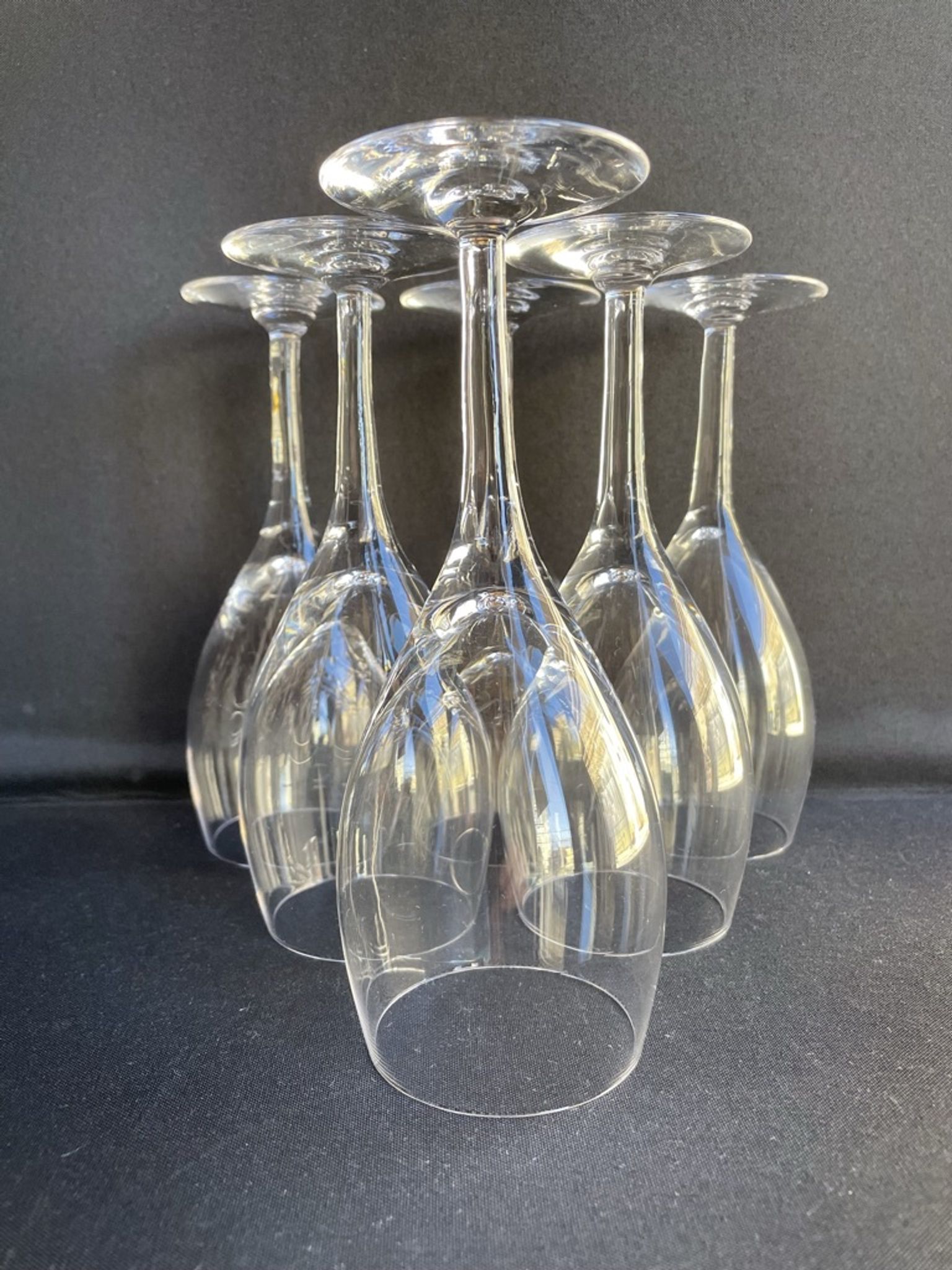 Red wine glasses