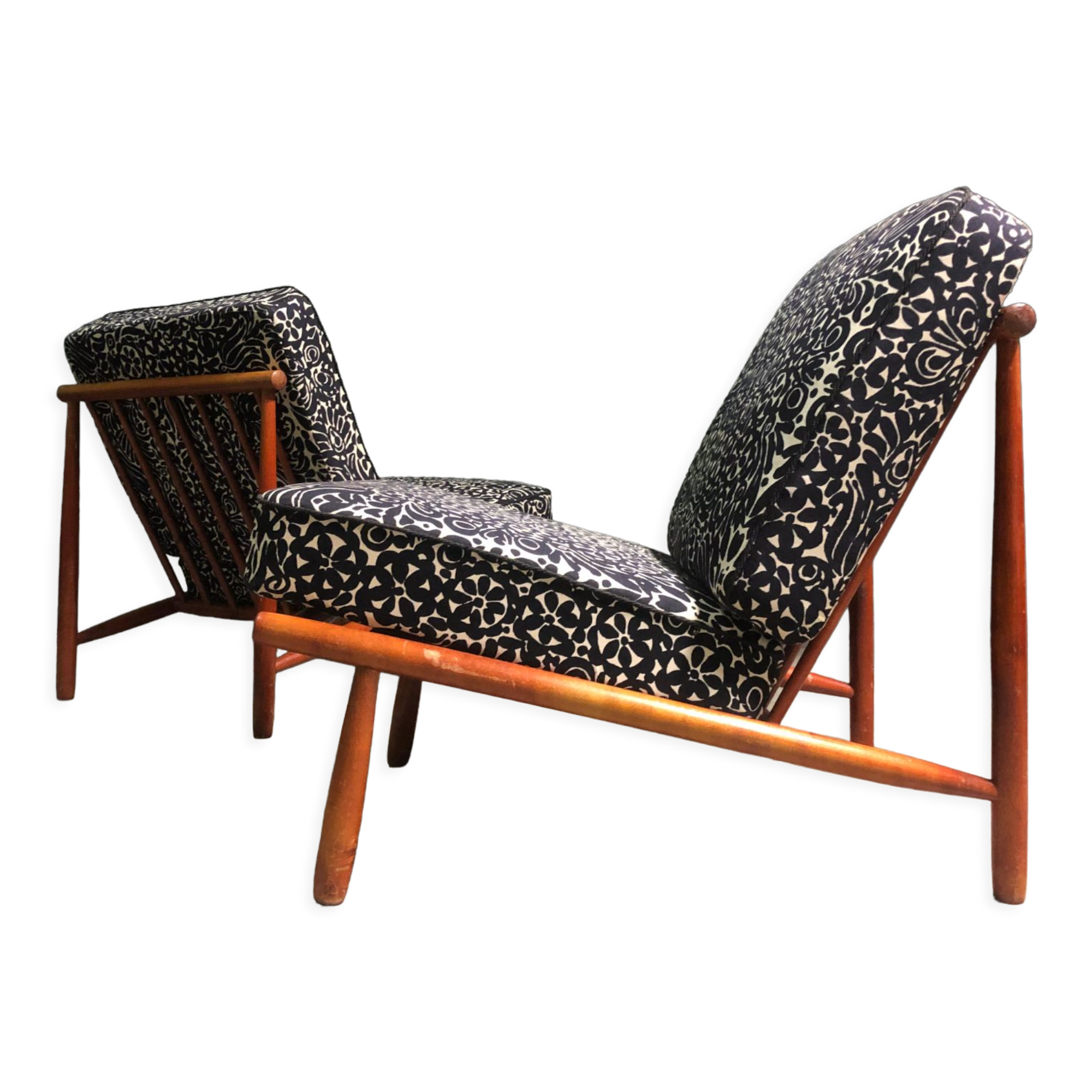2 x Alf Svensson Domus 1 armchairs for Dux, 1950's