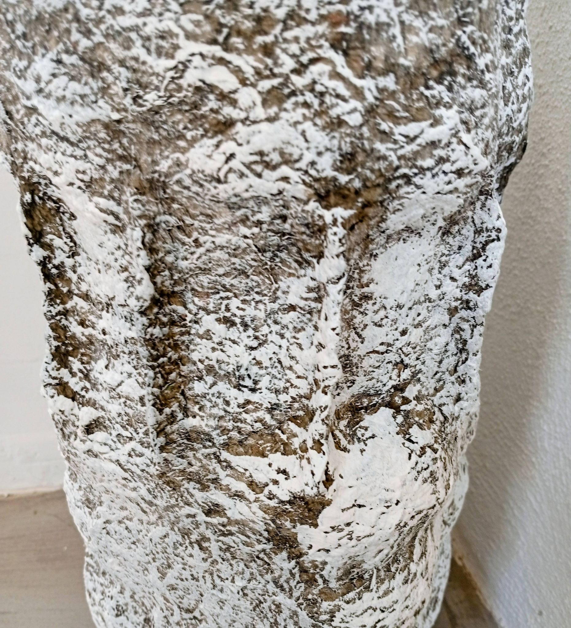 Sculptural vase with a stone effect. Wabi-sabi. Bohemian.